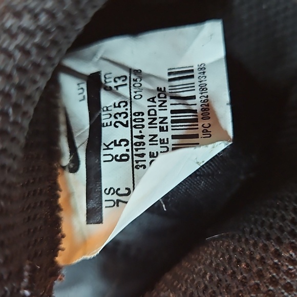 Nike Air Force 1 Kids Black Sneakers Tennis Shoes Sz. 7c - Picture 8 of 11